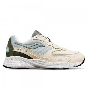 Saucony 3D Grid Hurricane Premium Beżowe Zielone | 81742-DOZV