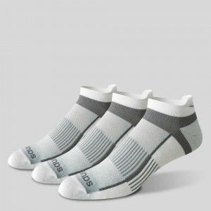 Saucony Inferno Cushioned No Show Tab 3-Pack Socks Białe | 82349-WXBU