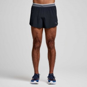 Saucony Kinvara 3" Short Czarne | 05418-MOLT