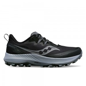 Saucony Peregrine 14 Wide Czarne Ciemny Szare | 98345-TQZR
