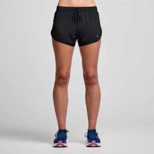 Saucony Stopwatch 3" Short Czarne | 93520-URPY